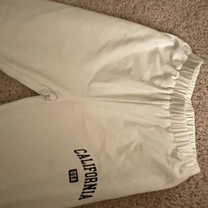 white sweatpants